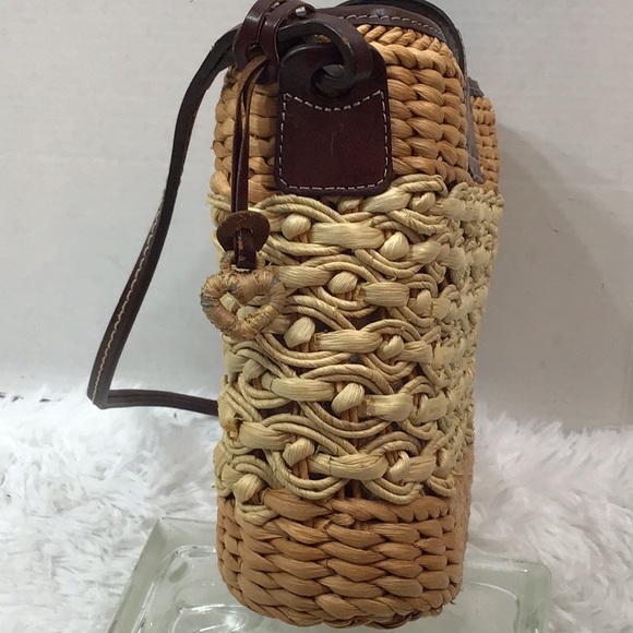 Vtg Brighton Sadie straw shoulder bag - Picture 7 of 14
